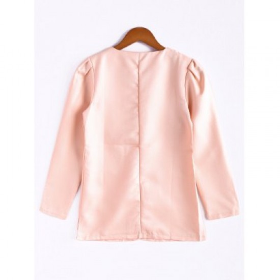Candy Color Puff Sleeve Cotton Coat